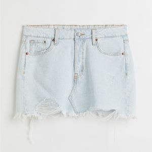 H&M super Low rise Waist Denim Skirt - light wash